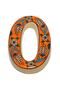 Handmade Ceramic Door Number, Door Numbers Orange 0