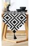 Checkered Geometric Patterned Digital Printed Modern Runner