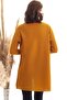 سترة نسائية محبوكة بجيب الكنغر الخردل - 4