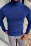 Slim-Fit Turtleneck Sax Knitwear Sweater - 5