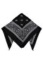 Black Ethnic Patterned Bandana Soft Textured 50X50 cm