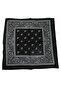 Black Ethnic Patterned Bandana Soft Textured 50X50 cm - 3