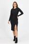 Women's Slit Detailed Midi Length Knitted Crepe Dress Shnz11 - 4