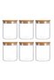 800 ml Borosilicate Glass Jar with Bamboo Lid Set of 6