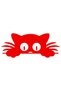25 X 10 cm Luggage Cat Car Sticker Red