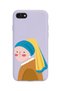 Lilac Launch Phone Case with Pearl Earring Girl Design Compatible with iPhone 7 - 8 - Se