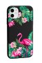 Tropical Flamingo Design Black Launch Phone Case Compatible with iPhone 11 - 2