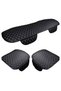 Car Seat Cushion Triple Set / Luxury Quilted Black Leather & White Embroidered / For All Vehicles - 3