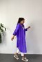 Women's Purple Snap Detail Transparent Raincoat - 3