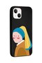 iPhone 13 Compatible Pearl Earring Girl Designed Black Launch Phone Case - 2