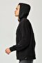 Erkek Siyah Çapraz Fermuarlı Sweatshirt - 2
