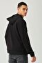 Erkek Siyah Çapraz Fermuarlı Sweatshirt - 4