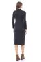 Women's Anthracite Wool Viscose Collar Window Slit Dress - 5