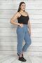Women's Large Size Blue 5 Pocket Ankle Length Jeans 65n20358