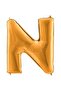 N Letter Gold Color Foil Balloon 100 Cm