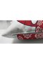 Double Sided Red Umbrella on the Back Japanese Women's Motif Suede Throw Pillow Cover - 3