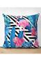 Geometric Blue Pink Flamingo Design Digital Printed Pillow Cushion Cover