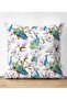 Double Sided Decorative Suede Pillow Cushion Cover with Peacock and Flower Motif