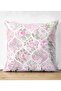 Powder Flowers Themed Double Sided Decorative Suede Pillow Throw Pillow Cover