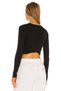 Women's Long Sleeve Silk Jersey Crop Top - 3