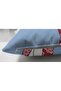 Japanese Girl Playing Violin on Blue Background Patterned Decorative Throw Pillow Cover - 3