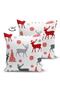 Double Sided New Year's Motifs on White Background Digital Printed Suede Pillow Throw Pillow Cover - 2