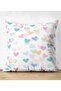 Double Sided Colorful Hearts on White Floor Children's Room Suede Pillow Throw Pillow Cover