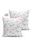 Double Sided Colorful Hearts on White Floor Children's Room Suede Pillow Throw Pillow Cover - 2