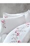 3D Embroidered Double Satin Duvet Cover Set Perla White - 3