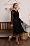 Belted V Polka Dot Tutu Dress 583308 - 4