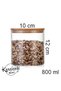 800 ml Borosilicate Glass Jar with Bamboo Lid Set of 6 - 2
