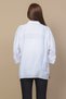 Solid Color Three-Quarter Sleeve Plus Size Crepe Shirt - 3