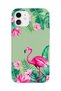 iPhone 12 Compatible Tropical Flamingo Design Green Launch Phone Case