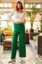Women's Grass Green Corded Thick Knitwear Trousers PNT-19000055 - 4