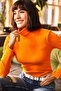 Women's Orange Turtleneck Hooded Camisole Sweater KZK-19000395