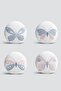 4-Piece White Floor Pink & Blue Butterfly Design Digital Printed Round Pillow Throw Pillow Cover Set - 2