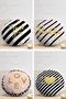 4-Piece Modern Round Pillow Throw Pillow Cover Set with Gold Detailed Text on White Background