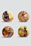 Set of 4 Ethnic African Women Patterned Round Pillow and Cushion Covers - 2