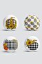 4-Piece Black and White Plaid Pumpkin Motif Special Design Combination Round Pillow Throw Pillow Cover - 2