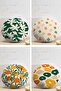 4-Piece Colorful Modern Round Pillow Throw Pillow Cover Set with Onedraw Drawing on the Floor