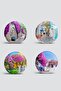Set of 4 Colorful Street Round Pillow and Cushion Covers - 2
