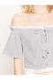 Front Tie Off Shoulder Blouse - 5