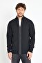 Brussels Anthracite Zippered Knitwear Pocket Cardigan - 4