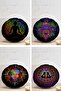 4-Piece Far East Yoga Design Colorful Round Pillow Throw Pillow Cover Set