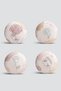 Set of 4 Decorative Round Pillow and Pillow Cover with Flower Motif on Pink Floor - 2