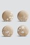 4-Piece Colorful White Floral Patterned Modern Round Pillow Throw Pillow Cover Set on the Floor - 2