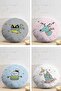 4-Piece Winter Season Themed Cute Animal Design Round Pillow Throw Pillow Cover Set