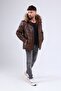 Men's Genuine Leather Hooded Coat - 3