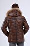 Men's Genuine Leather Hooded Coat - 4