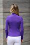Women's Half Turtleneck Stripe Detail Solid Color Knitwear Blouse - 4